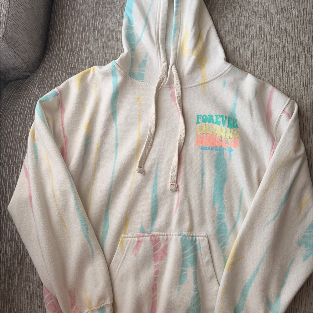 Tie-Dye Hoodie with Pastel Accents